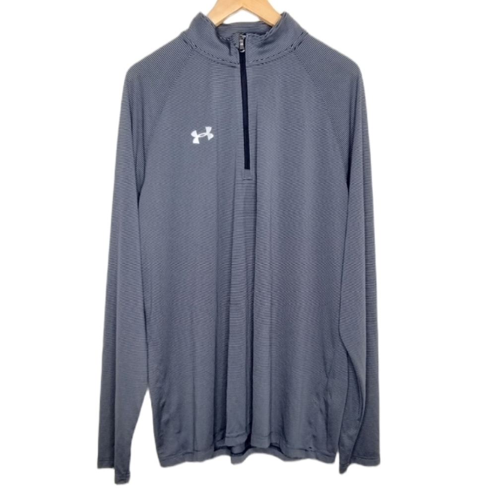 Under Armour Men's Sz XL Striped Loose Fit Heat Gear Long Sleeve Top